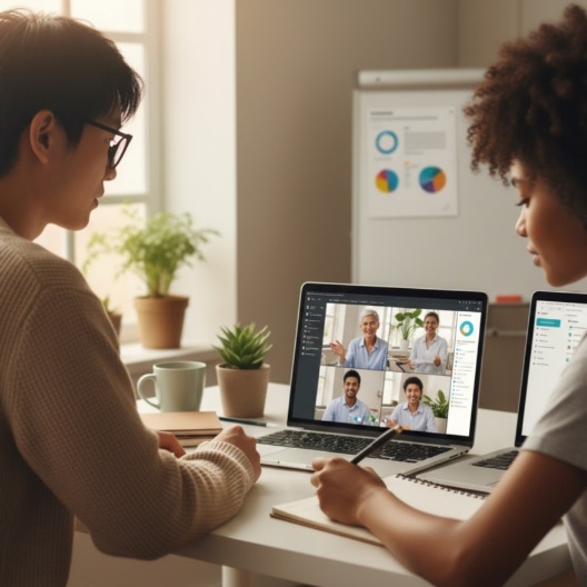 Sesi mentoring antara peserta magang dan praktisi industri secara virtual.