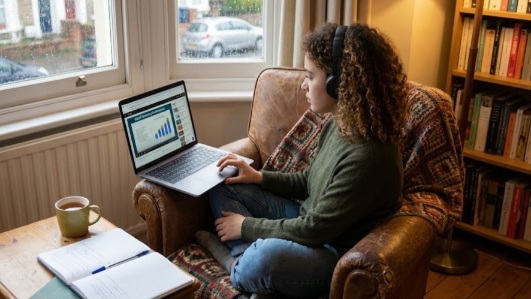 Gen Z sedang meningkatkan skill melalui pembelajaran online.