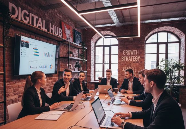 peserta magang bareng Satu Magang sedang bekerja di ruang kerja modern